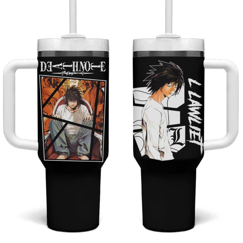 L Lawliet Death Note Tumbler With Handle Anime Style