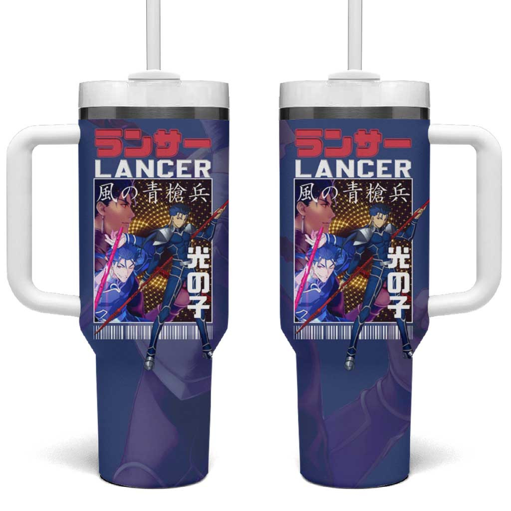 Lancer Fate Stay Night Tumbler With Handle With Blue Spear Warrior Aura