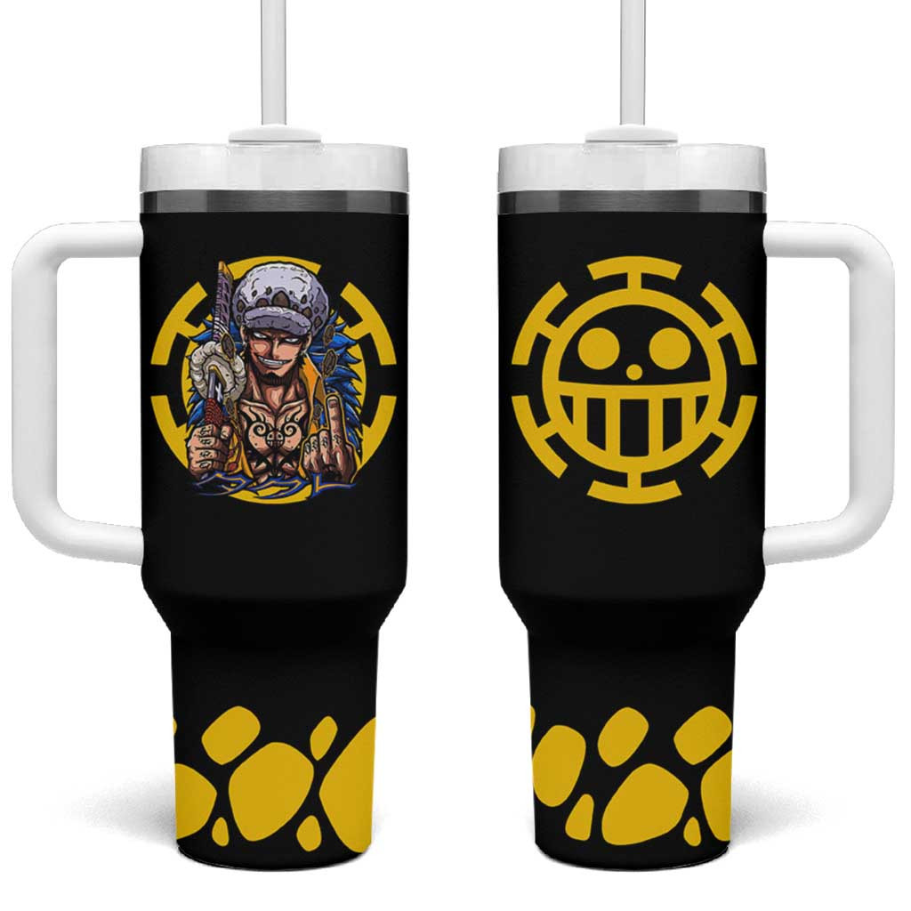 Law One Piece Surgeon Of Death Tumbler With Handle In Tactical Pose Japan Anime Style