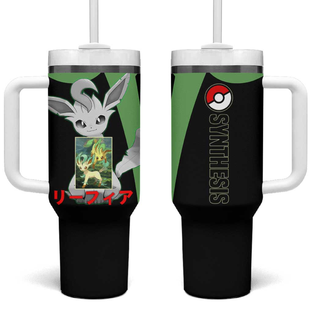 Leafeon Tumbler With Handle With Forest Green Grass Evolution Essence