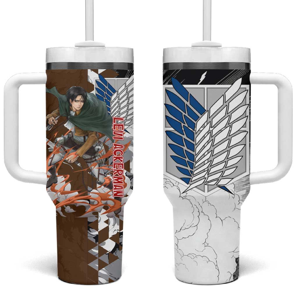 Levi Ackerman Attack On Titan Tumbler With Handle Anime Style