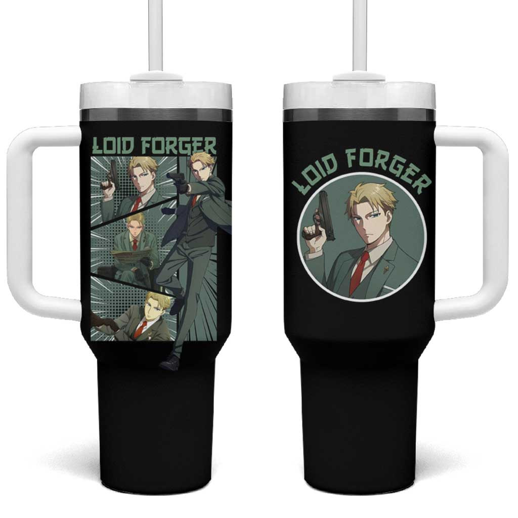 Loid Forger Spy X Family Tumbler With Handle Calm Spy Dad In Tactical Gear Anime Style