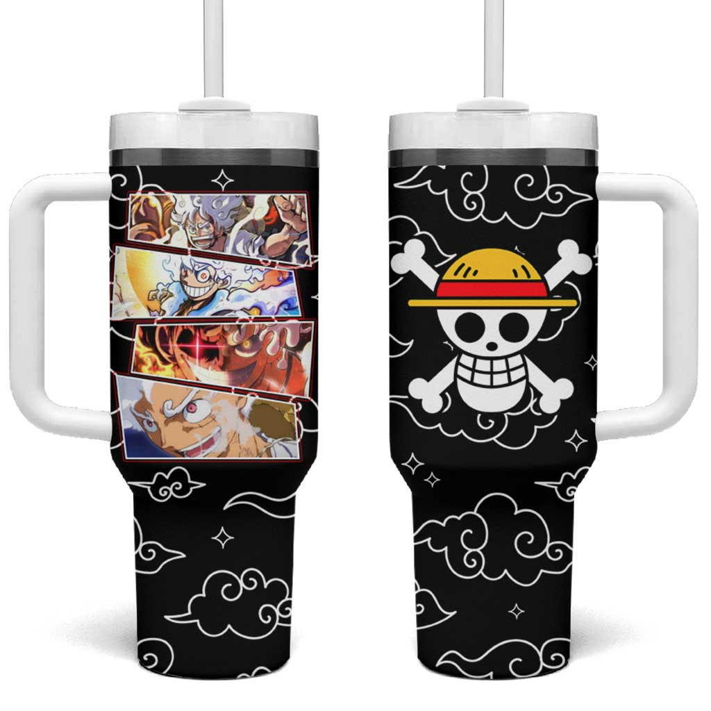 Luffy Gear 5th Nika White Hair One Piece Tumbler With Handle Anime Style
