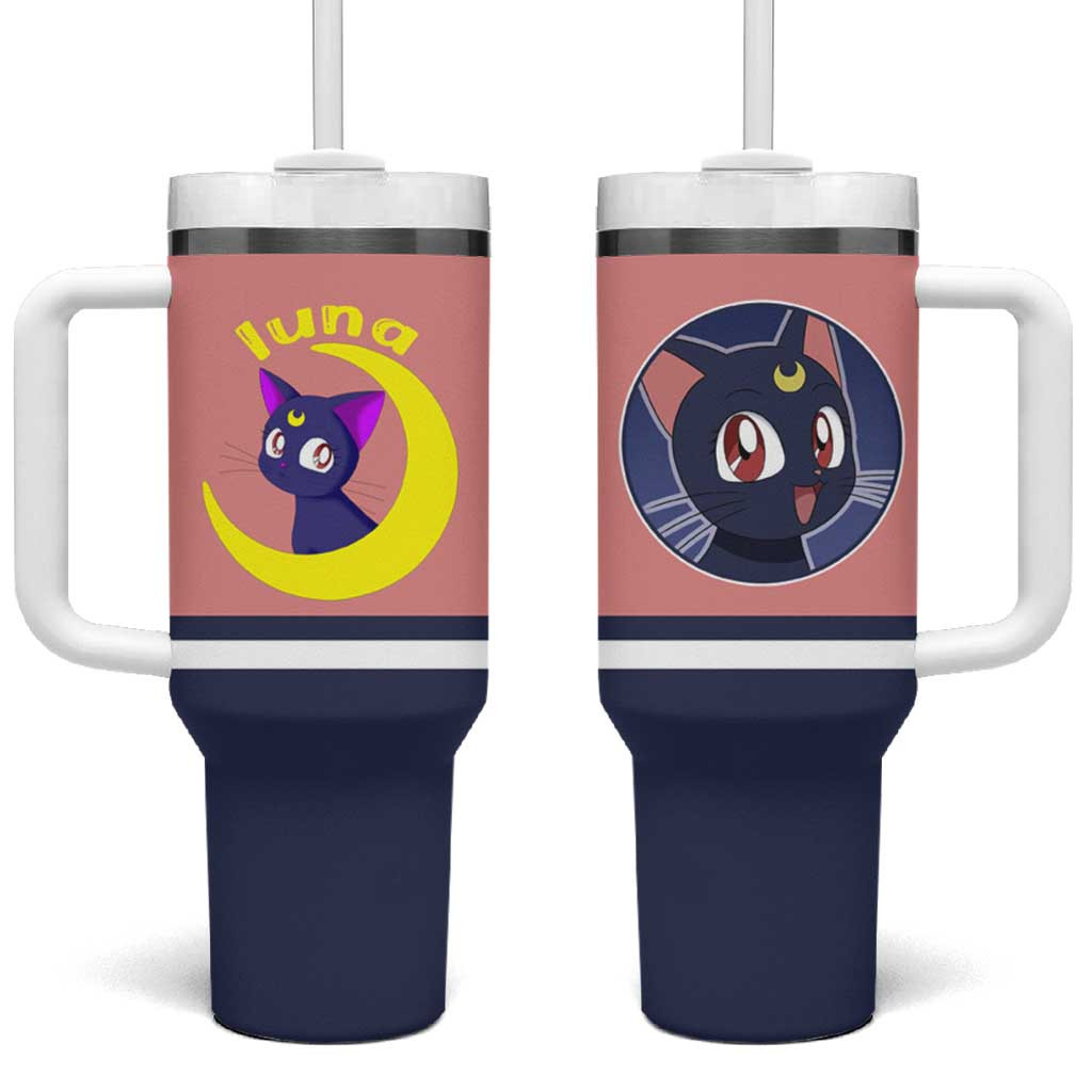Luna Sailor Moon Tumbler With Handle Magical Cat Companion Japan Anime Style
