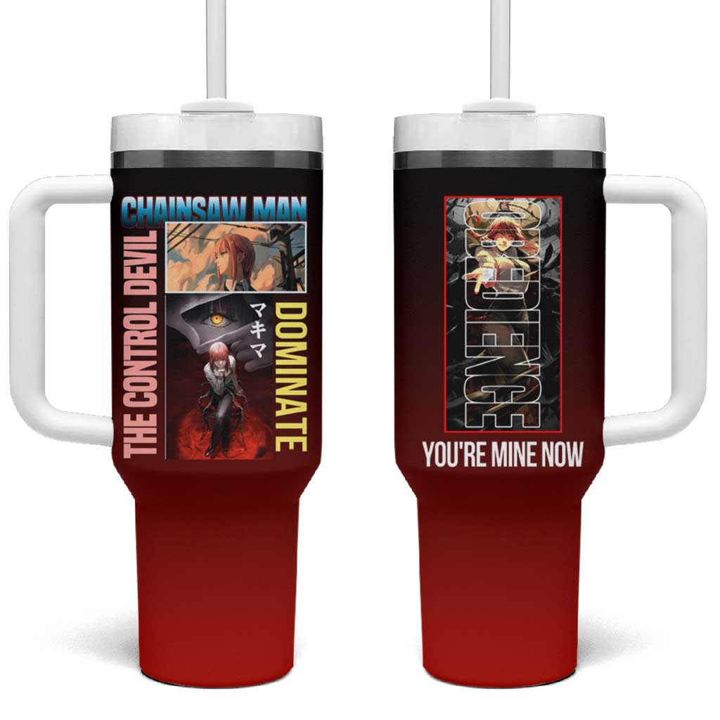 Makima Chainsaw Man Tumbler With Handle Chainsaw Man Control Devil Dominate Design