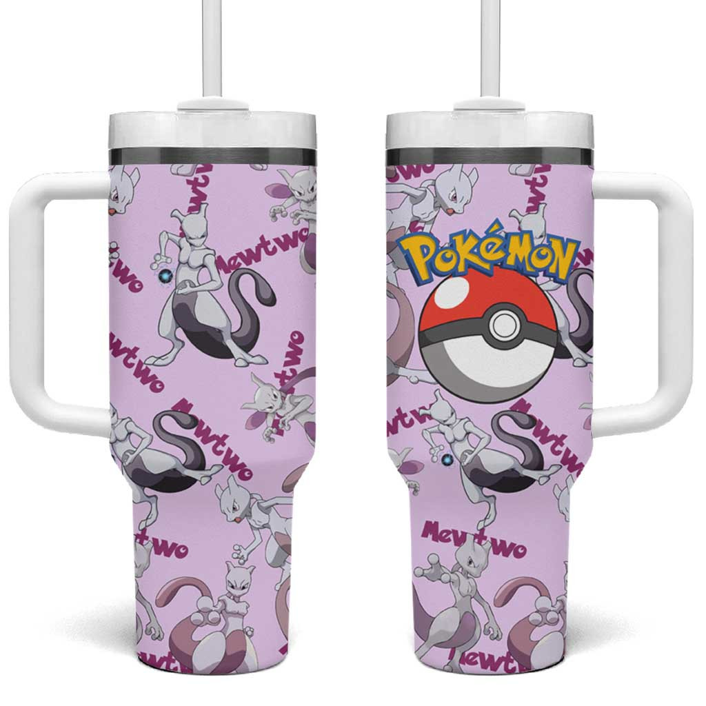 Mewtwo Poke Tumbler With Handle With Powerful Presence Japan Anime Style