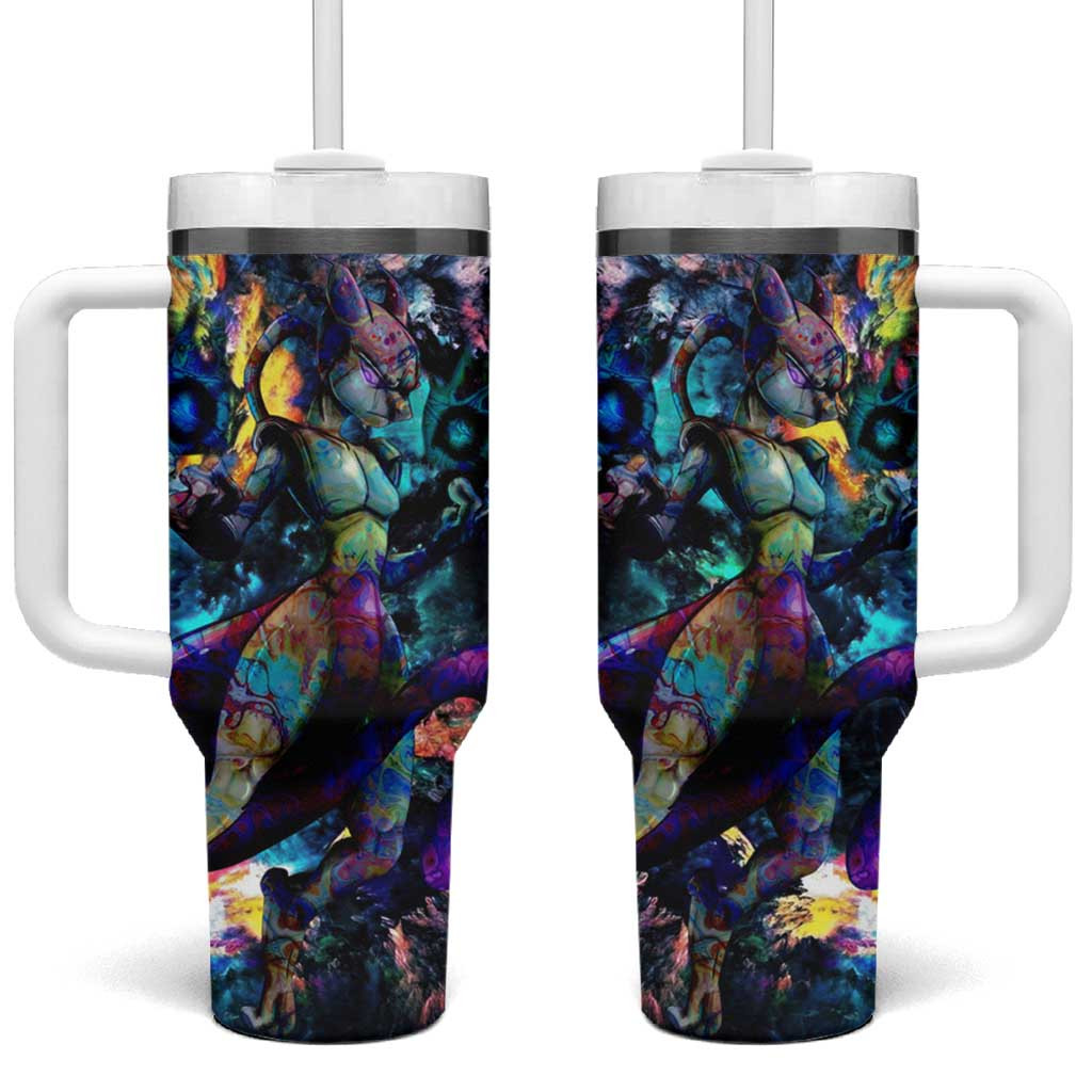 Mewtwo Poke Tumbler With Handle With Psychedelic Galactic Aura Storm