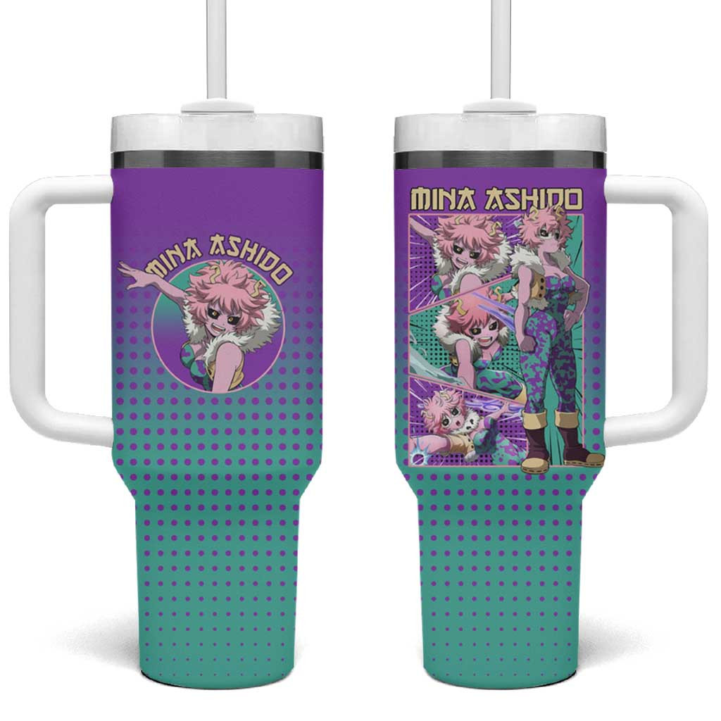 Mina Ashido My Hero Academia Tumbler With Handle With Vibrant Pop Art Style