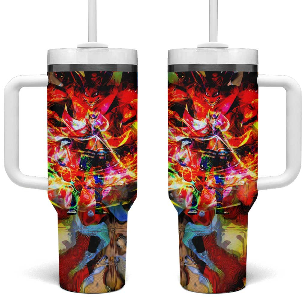 Naruto Baryon Mode Tumbler With Handle Kurama Fusion Fire Aura Anime