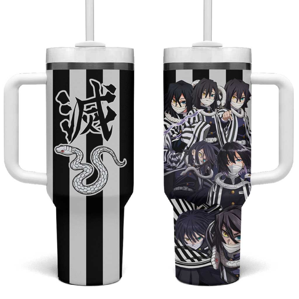 Obanai Demon Slayer Serpent Blade Tumbler With Handle And Pale Eyes Japan Anime Style