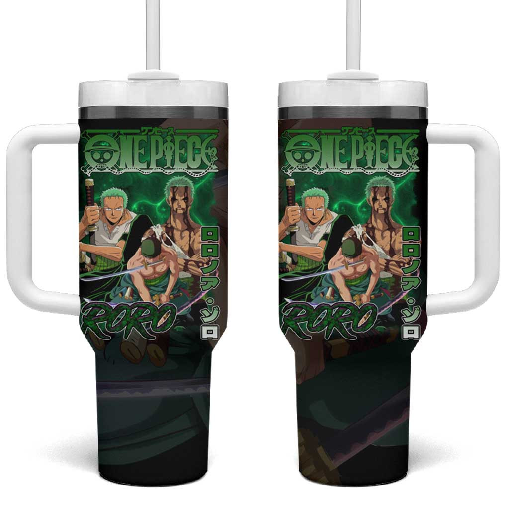 One Piece Roronoa Zoro Tumbler With Handle Green Sword Master Anime Design