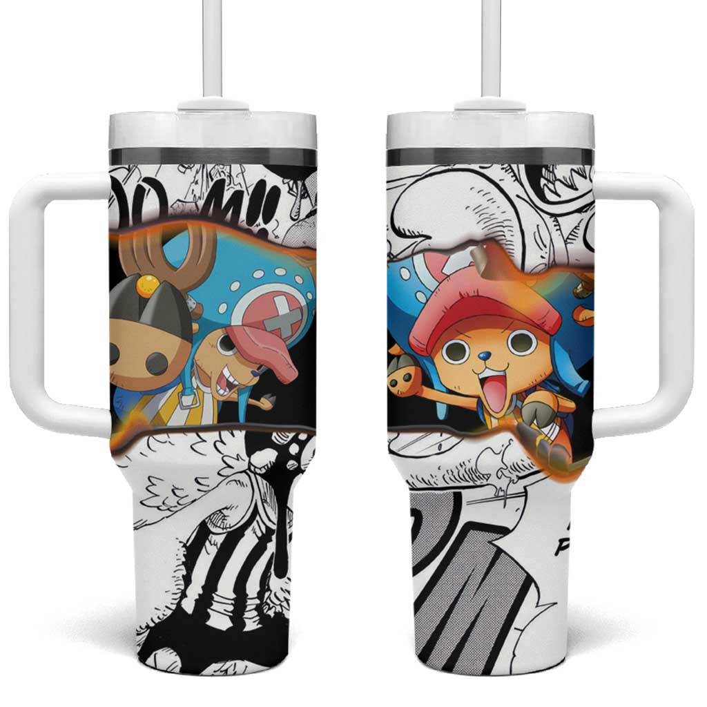 One Piece Tony Tony Chopper Manga Panel Tumbler With Handle Black And White Comic Design