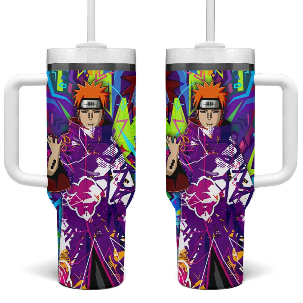 Pain Naruto Tumbler With Handle With Colorful Abstract Graffiti Style Design