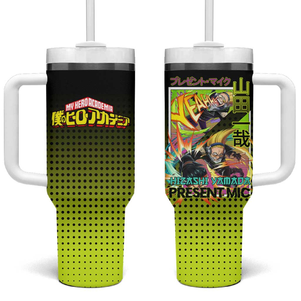 Present Mic My Hero Academia Tumbler With Handle With Action Pose And Colorful Design