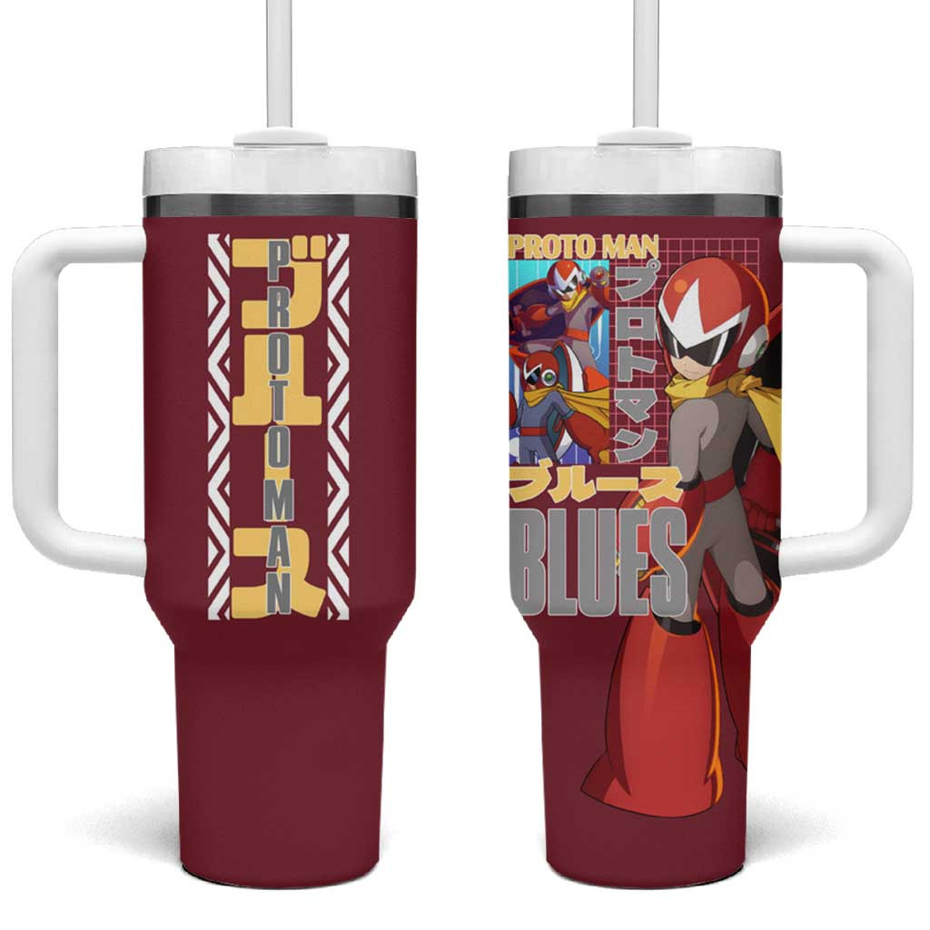 Proto Man Mega Man Red Warrior Tumbler With Handle With Blaster Arm In Japan Anime Style