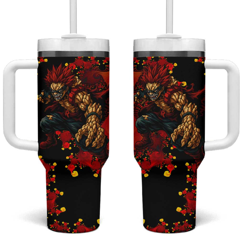 Red Riot Eijiro My Hero Academia Tumbler With Handle With Fiery Red Riot Flames