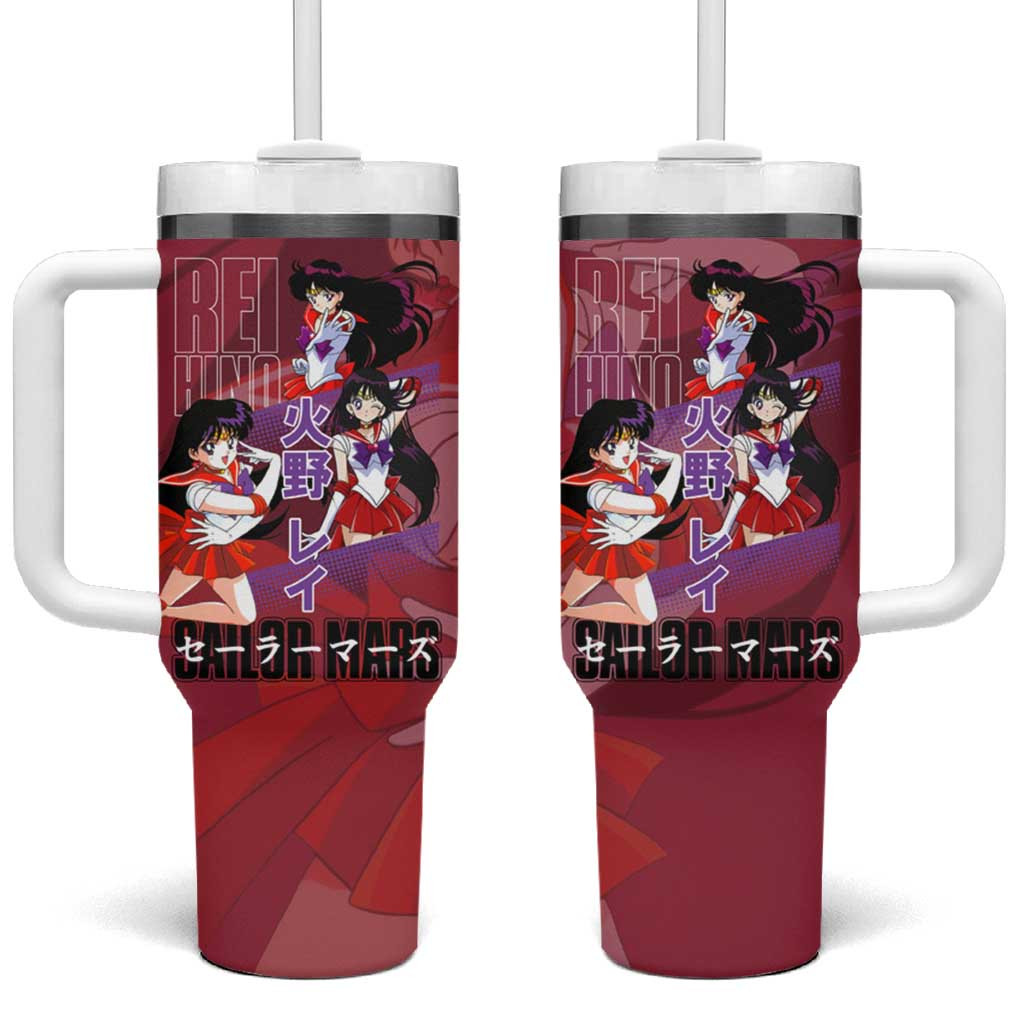 Rei Hino Sailor Mars Tumbler With Handle With Scarlet Flame Guardian Look