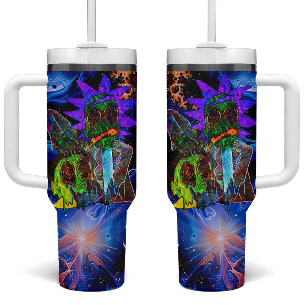 Rick Sanchez Rick And Morty Tumbler With Handle With Psychedelic Galaxy Portal Energy