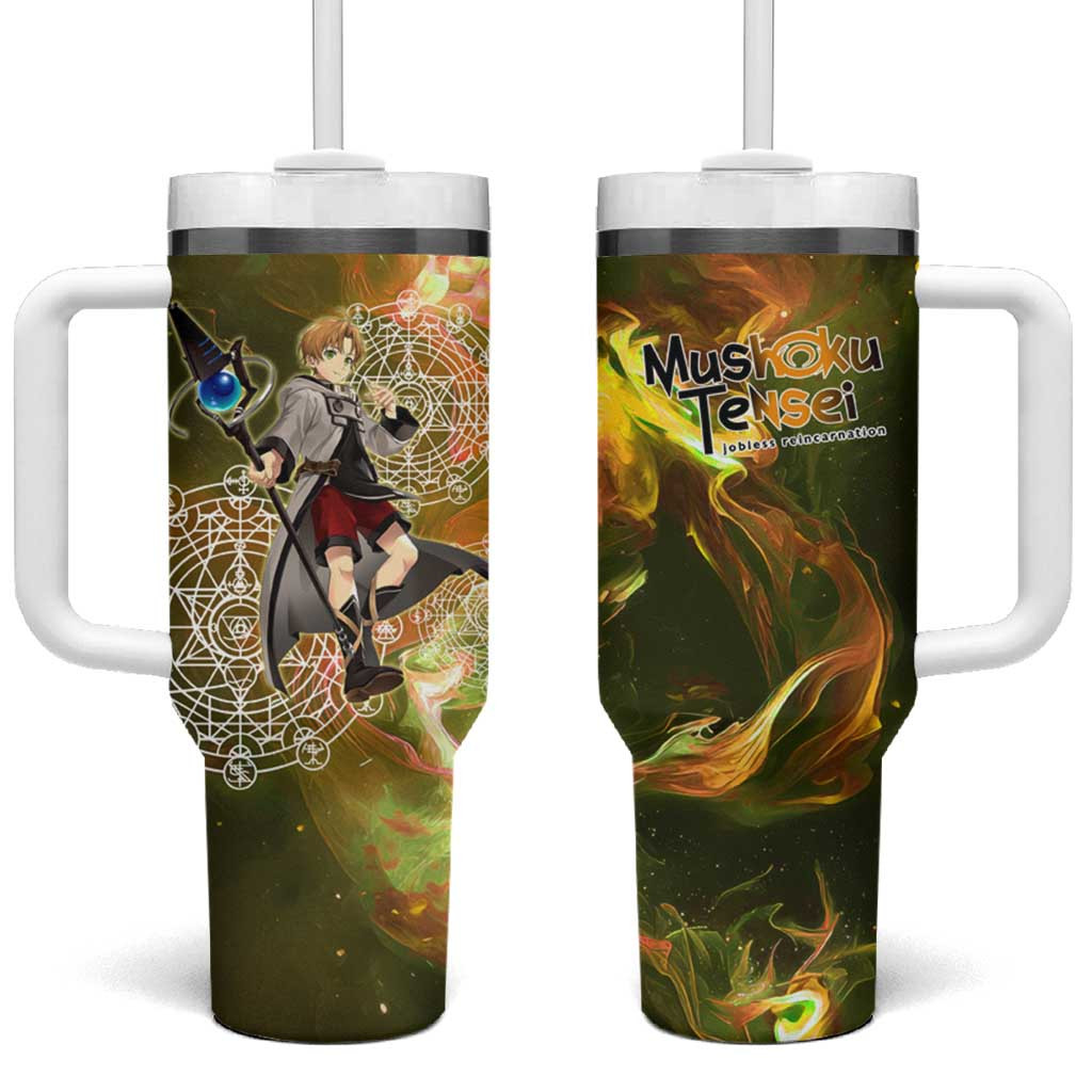 Rudeus Greyrat Mushoku Tensei Tumbler With Handle Anime Magic Circle Birth Of Magic