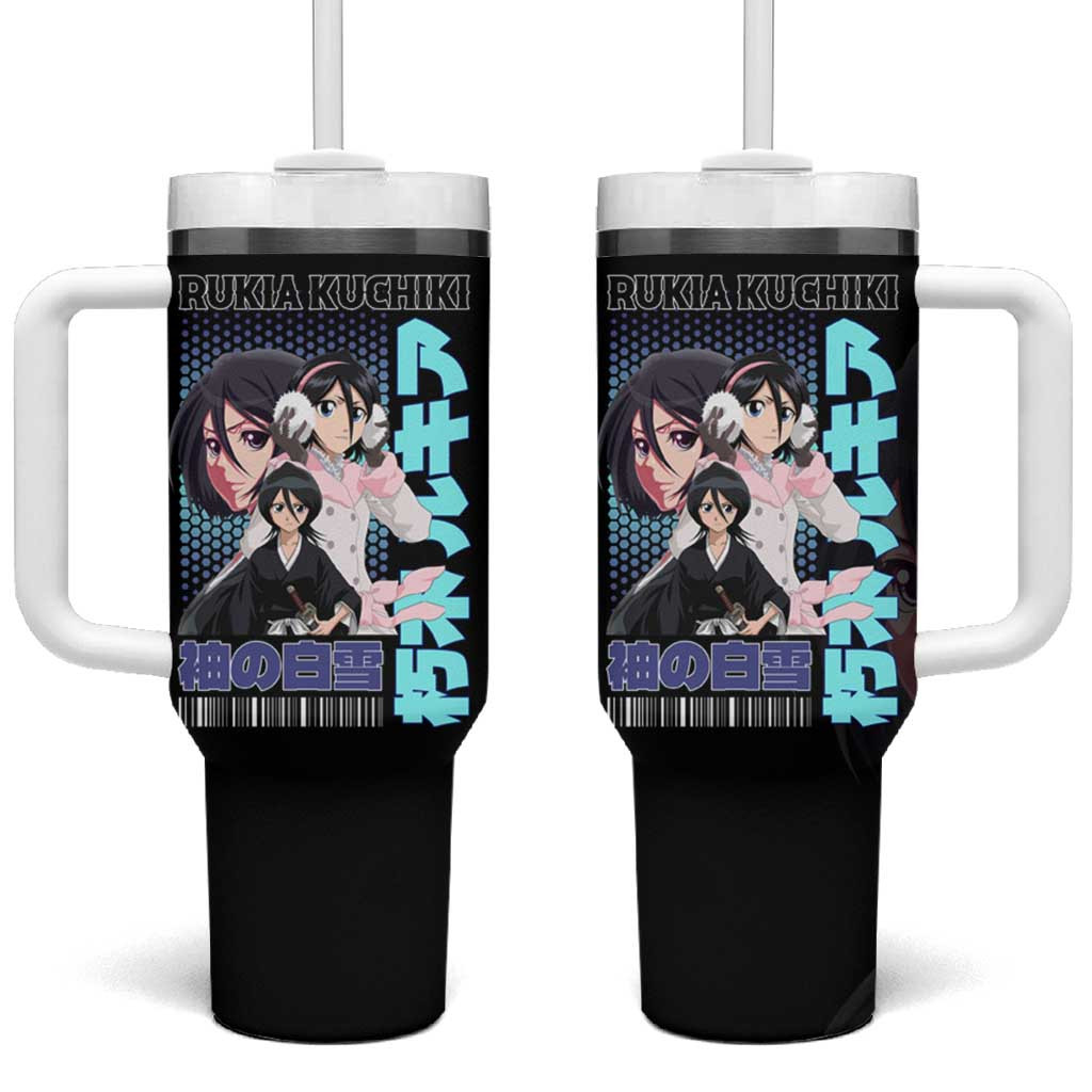 Rukia Kuchiki Bleach Anime Tumbler With Handle Featuring Sode No Shirayuki Design