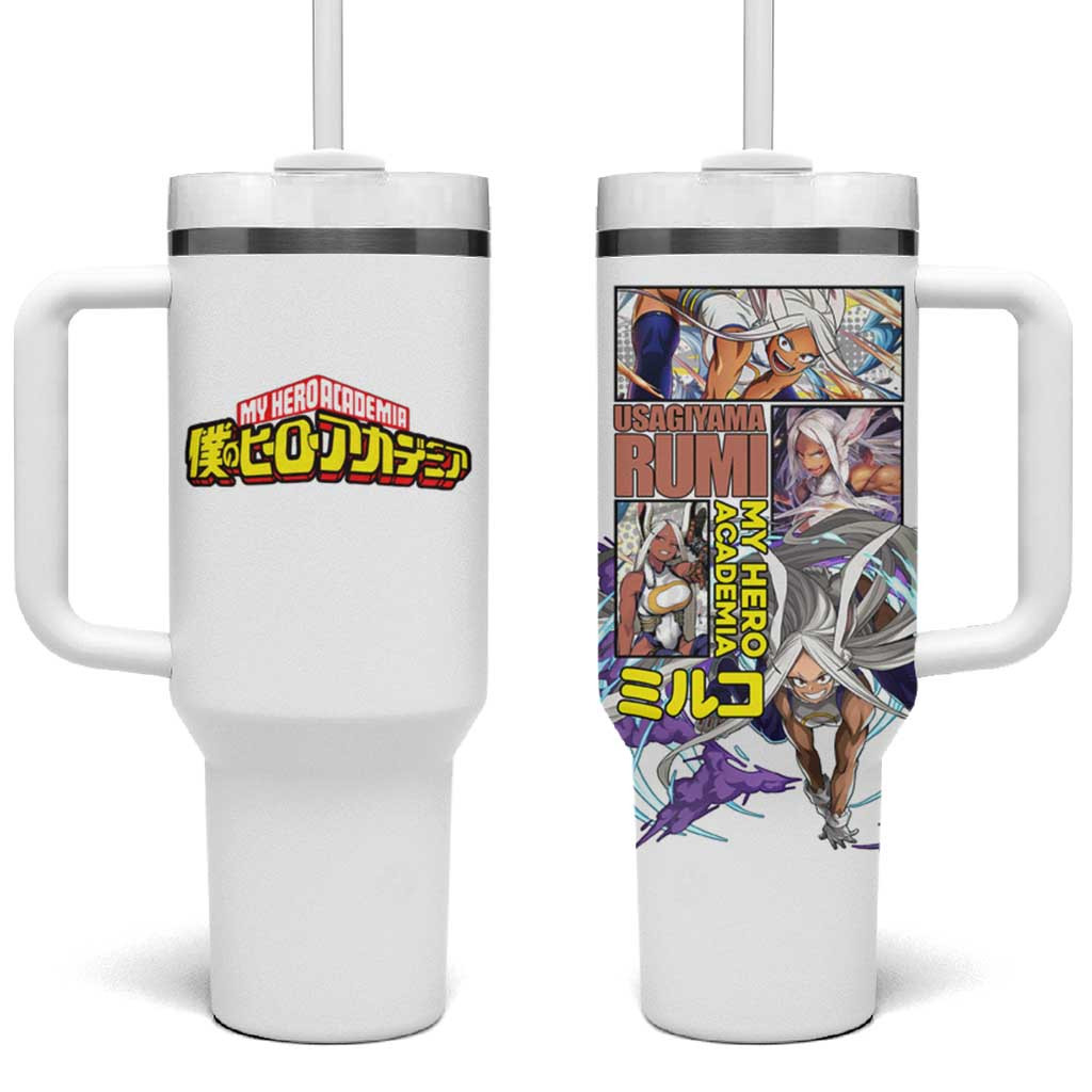 Rumi Usagiyama My Hero Academia Tumbler With Handle Rabbit Hero Mirko Fierce White Style