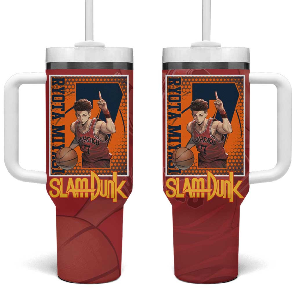 Ryota Miyagi Slam Dunk Tumbler With Handle With Classic Red And Navy Court Spirit