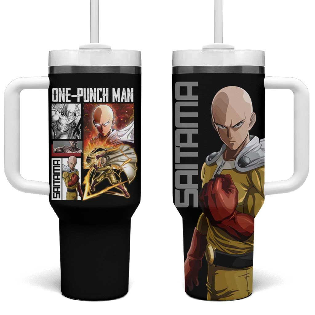 Saitama One Punch Man Tumbler With Handle Style Lightning Power