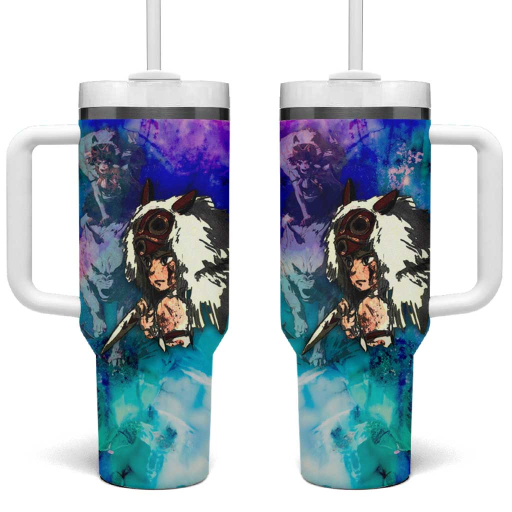 San Princess Mononoke Tumbler With Handle With Mystical Forest Warrior Theme