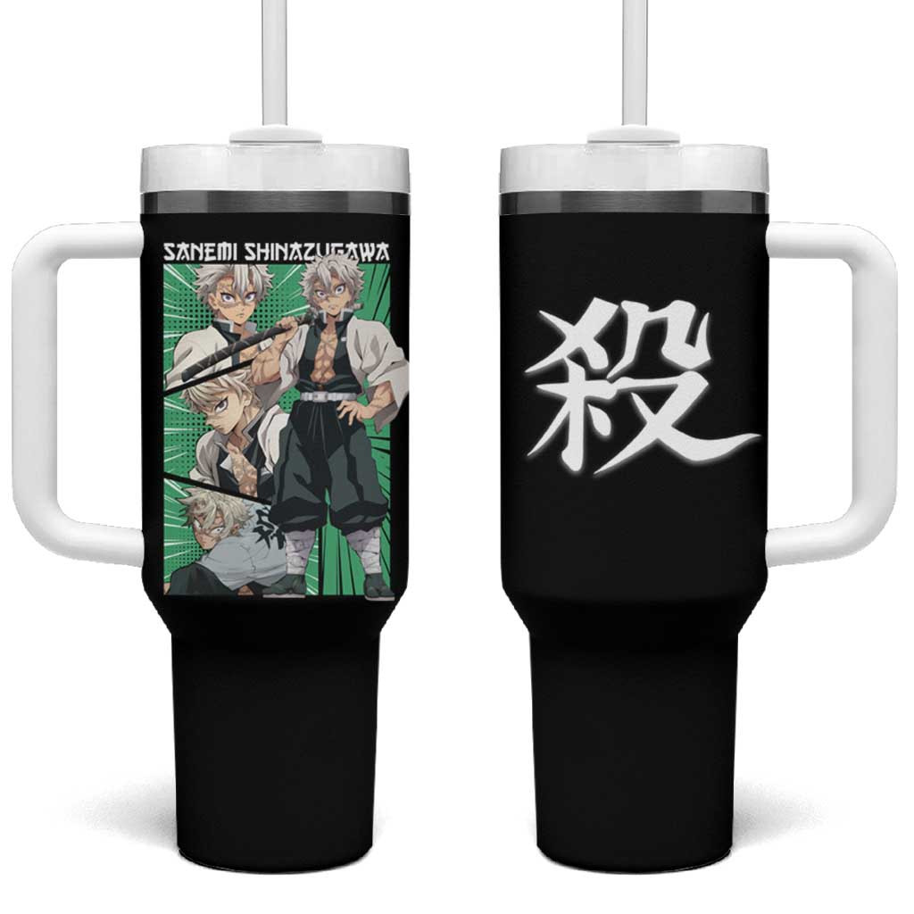 Sanemi Shinazugawa Demon Slayer Tumbler With Handle Angry Wind Hashira Japan Anime Style
