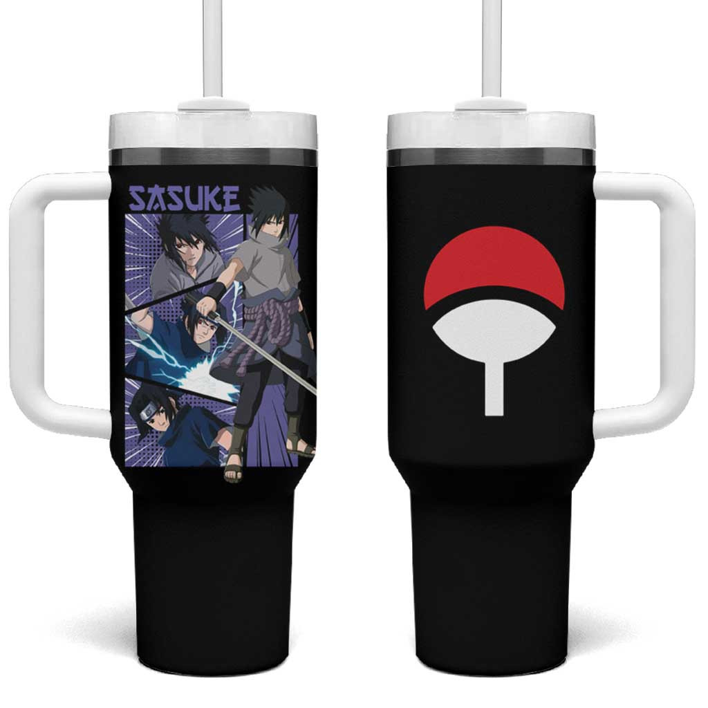 Sasuke Naruto Uchiha Avenger Tumbler With Handle With Sharingan Eyes Anime Style