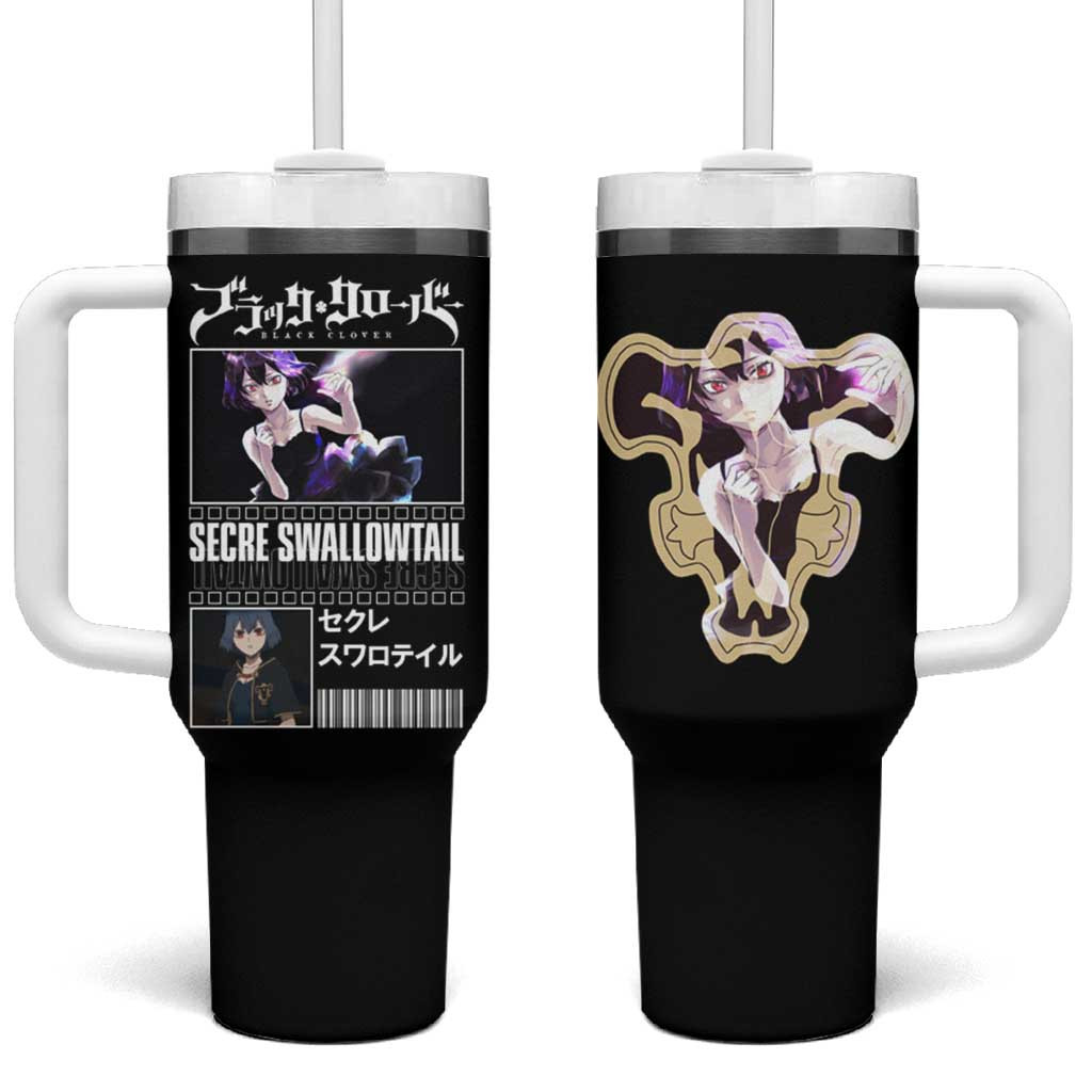 Secre Swallowtail Black Clover Tumbler With Handle Anime Style