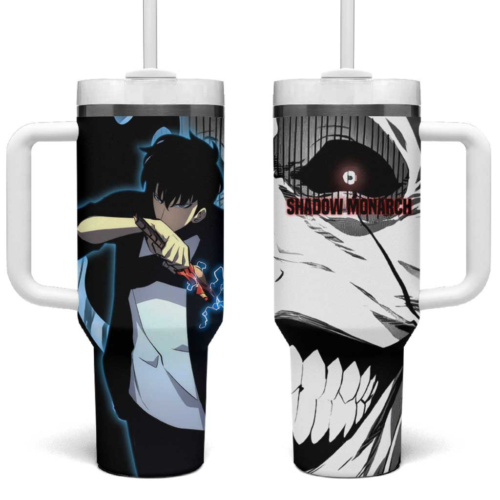 Sung Jin Woo Shadow Monarch Tumbler With Handle Solo Leveling Anime Graphic