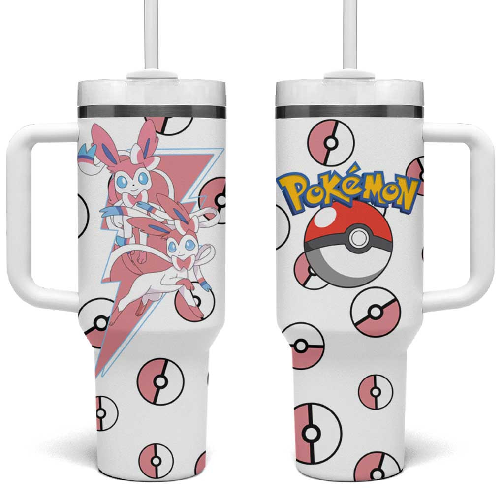 Sylveon Poke Ball Tumbler With Handle Anime Style