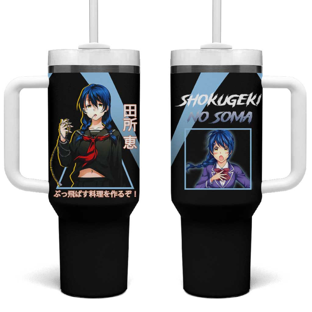 Tadokoro Megumi Shokugeki No Soma Tumbler With Handle Anime Cooking Battle Light Blue