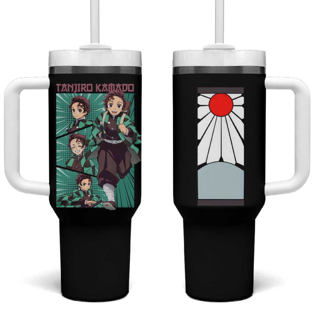 Tanjiro Demon Slayer Fierce Blade Tumbler With Handle And Kind Heart Japan Anime Style