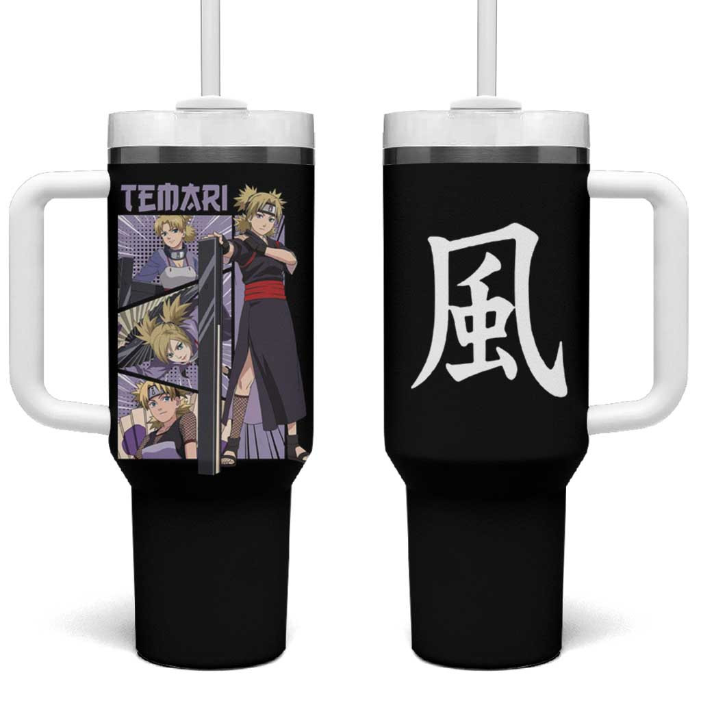 Temari Naruto Wind Style Kunoichi Tumbler With Handle With Giant Fan Anime Style