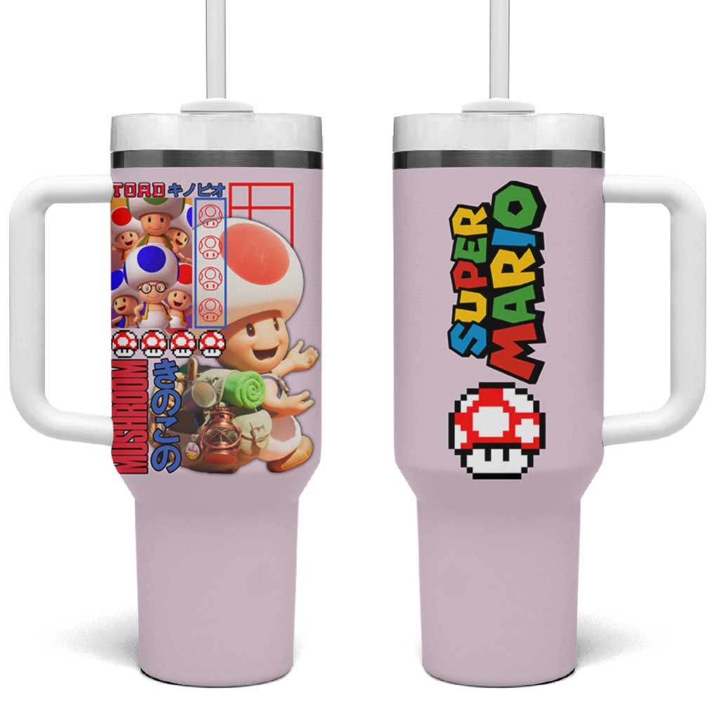 Toad Mario Bros Cute Mushroom Character Tumbler With Handle In Japan Anime Style