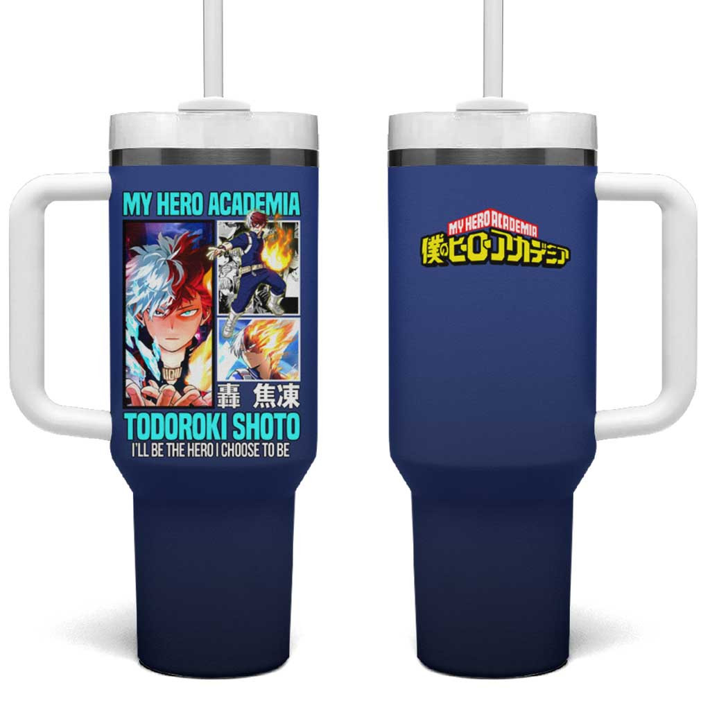 Todoroki Shoto Tumbler With Handle My Hero Academia Anime Fire And Ice Design