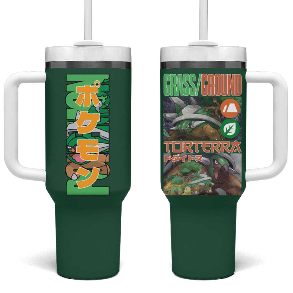 Torterra Tumbler With Handle Evolution Grass Ground Type Forest Turtle Design