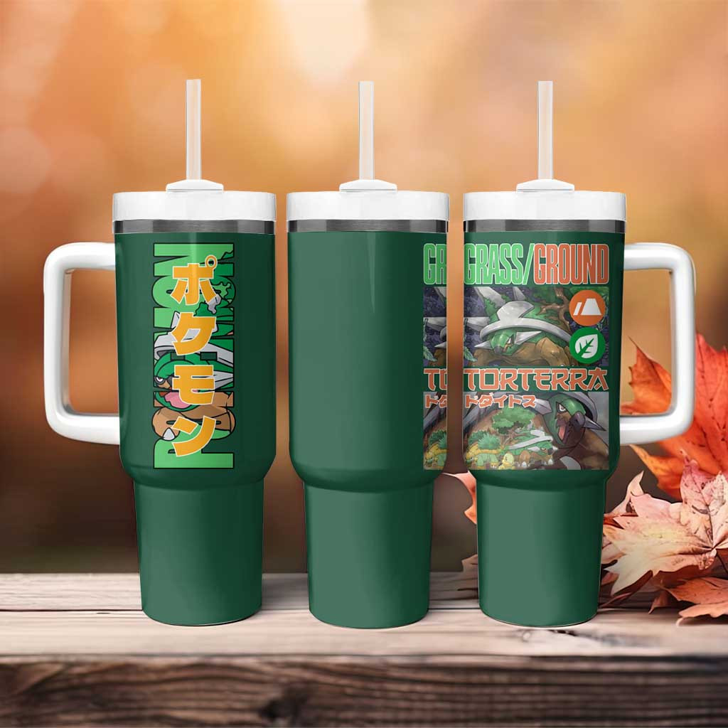 Torterra Tumbler With Handle Evolution Grass Ground Type Forest Turtle Design