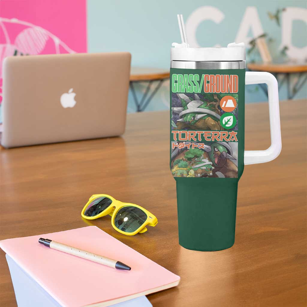 Torterra Tumbler With Handle Evolution Grass Ground Type Forest Turtle Design