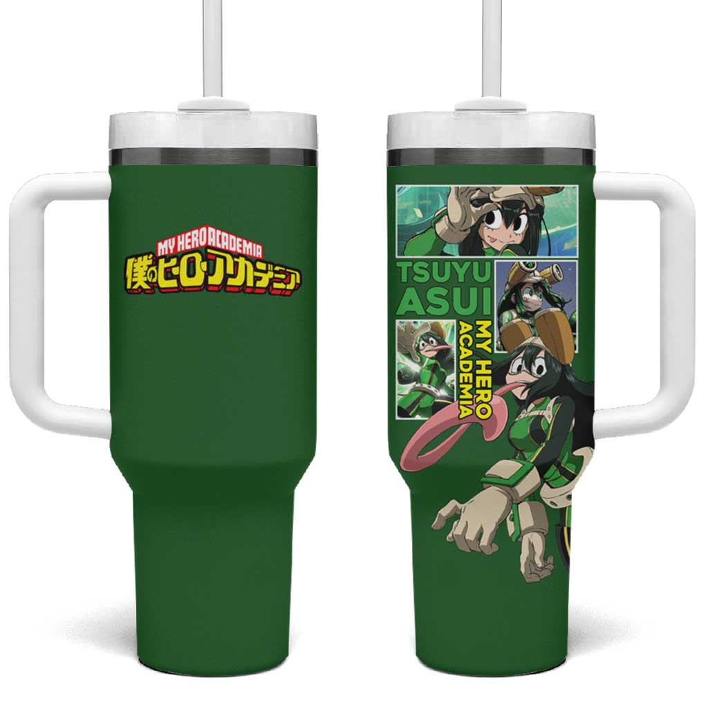 Tsuyu Asui My Hero Academia Tumbler With Handle Frog Quirk Playful Green