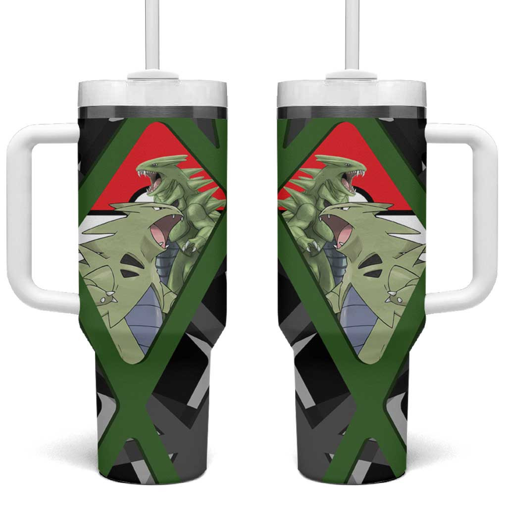 Tyranitar Poke Tumbler With Handle With Urban Camo Green Battle Aura
