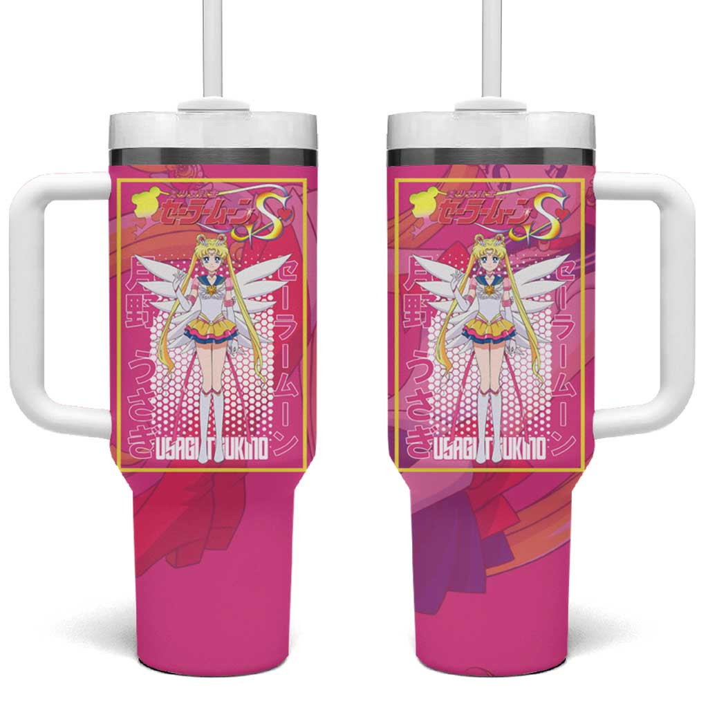 Usagi Tsukino Sailor Moon Tumbler With Handle With Cosmic Pink Moon Princess Theme