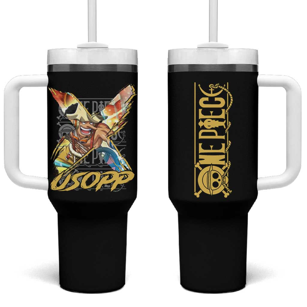 Usopp One Piece Sniper Tumbler With Handle With Long Nose And Tactical Gear Anime Style