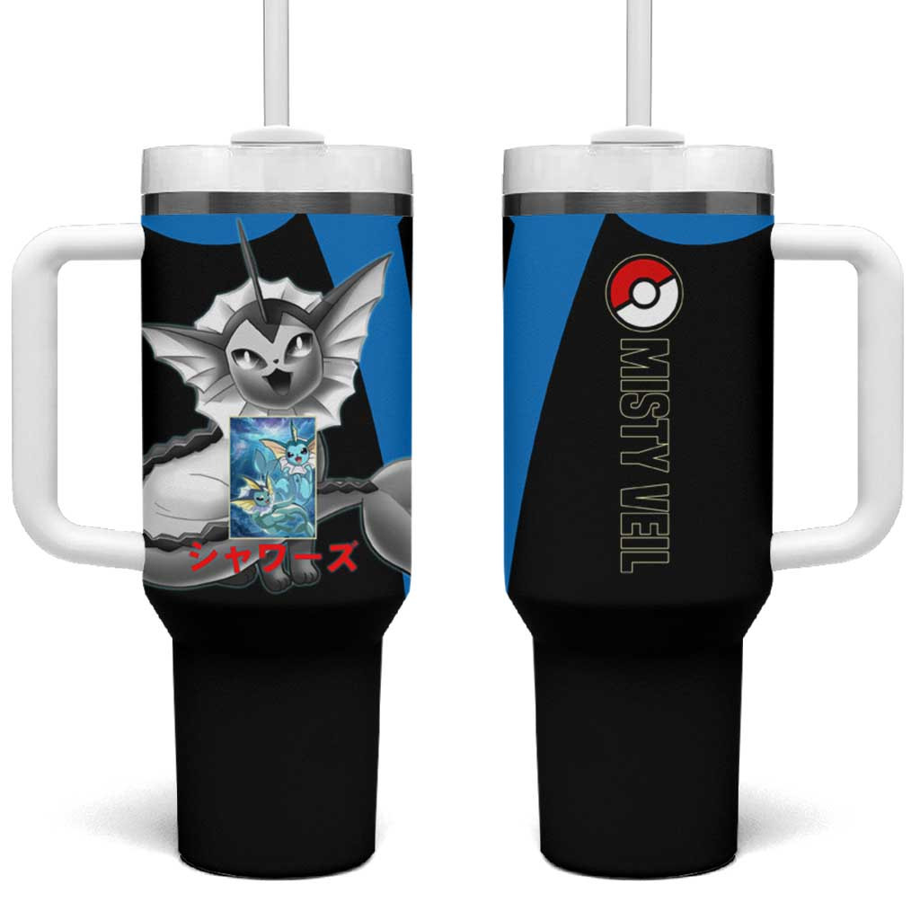 Vaporeon Tumbler With Handle With Deep Blue Aquatic Champion Pattern