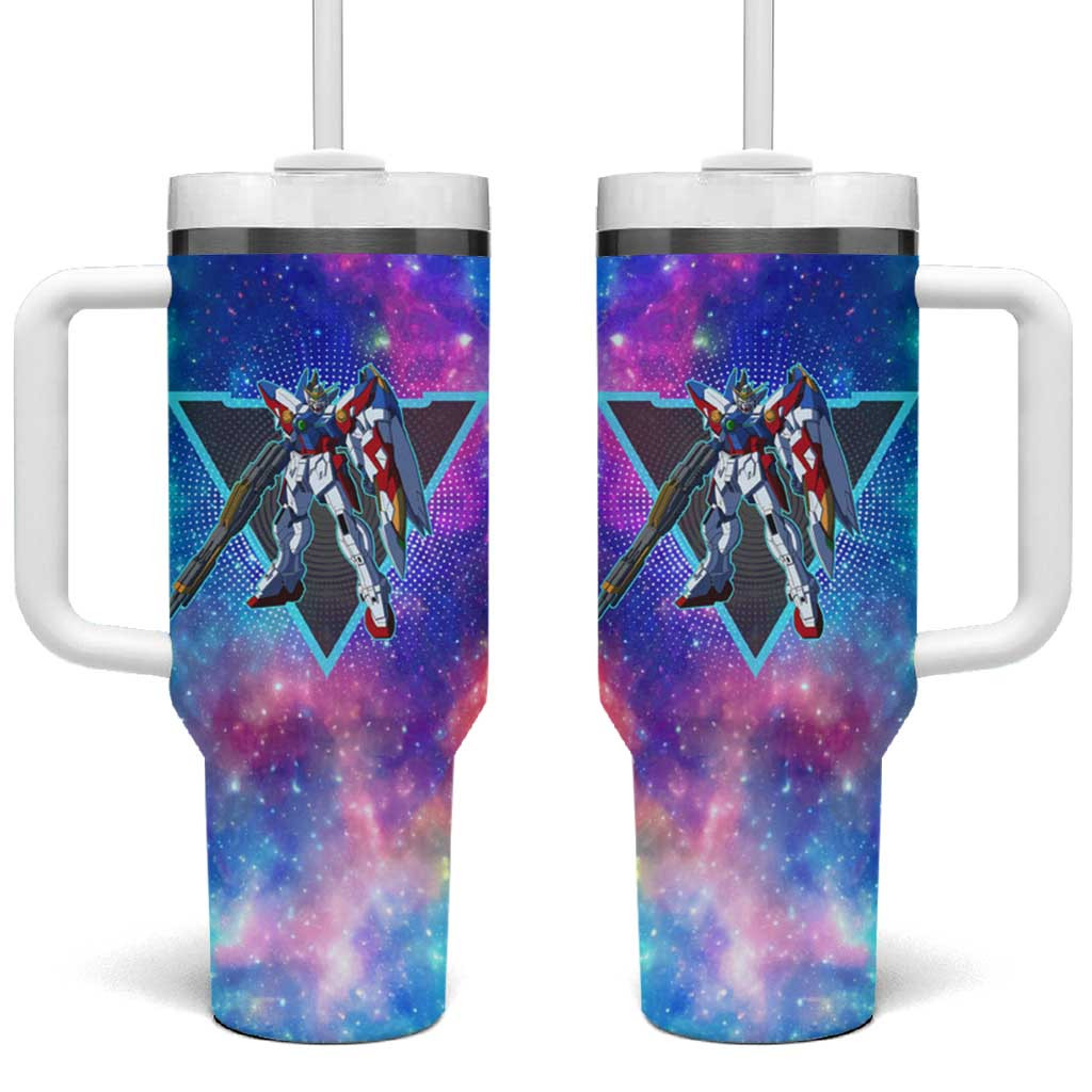 Wing Zero Gundam Tumbler With Handle With Cosmic Energy Burst Pattern