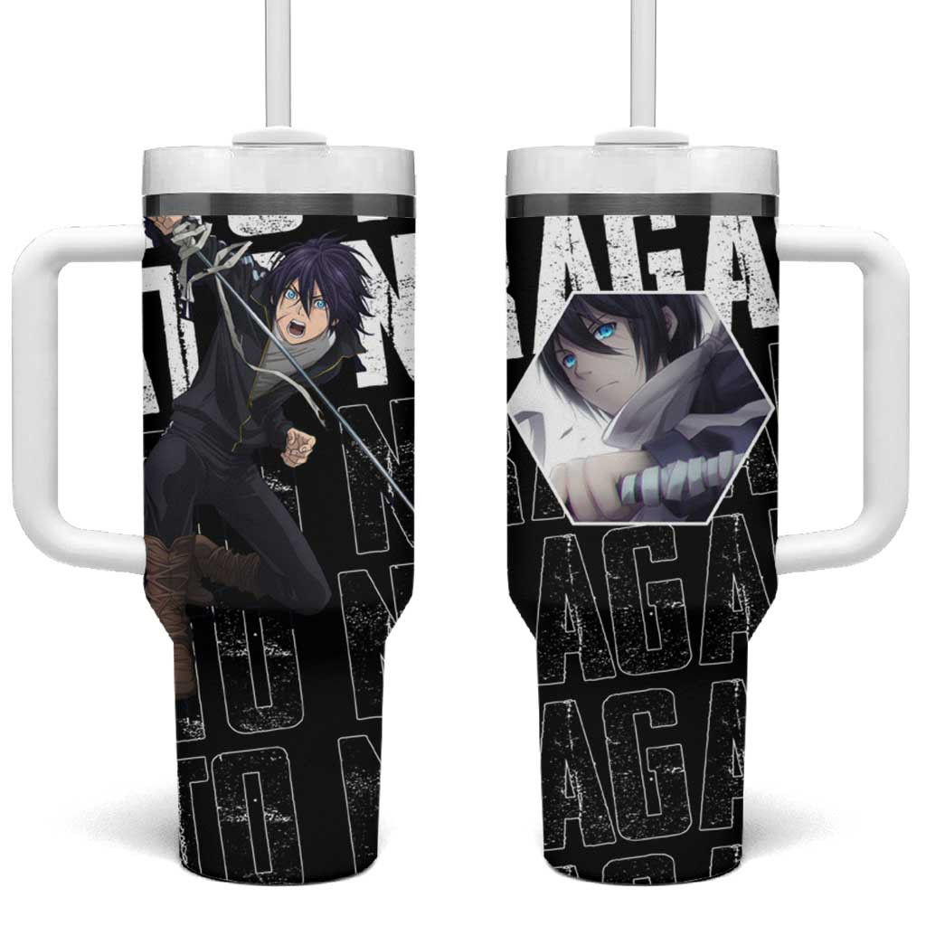 Yato Noragami Struggling God Tumbler With Handle With Scarf And Divine Blade Anime Style
