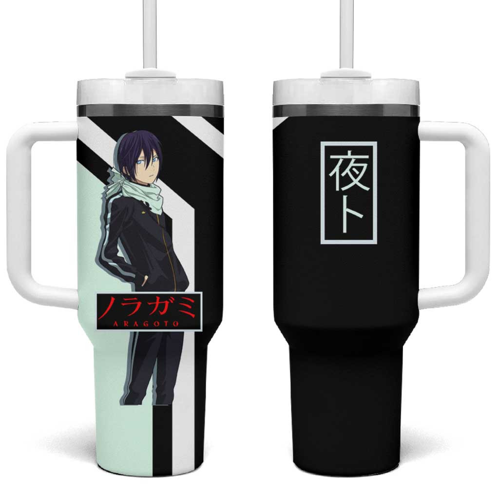 Yato Noragami Tumbler With Handle Anime Character Design Black And White