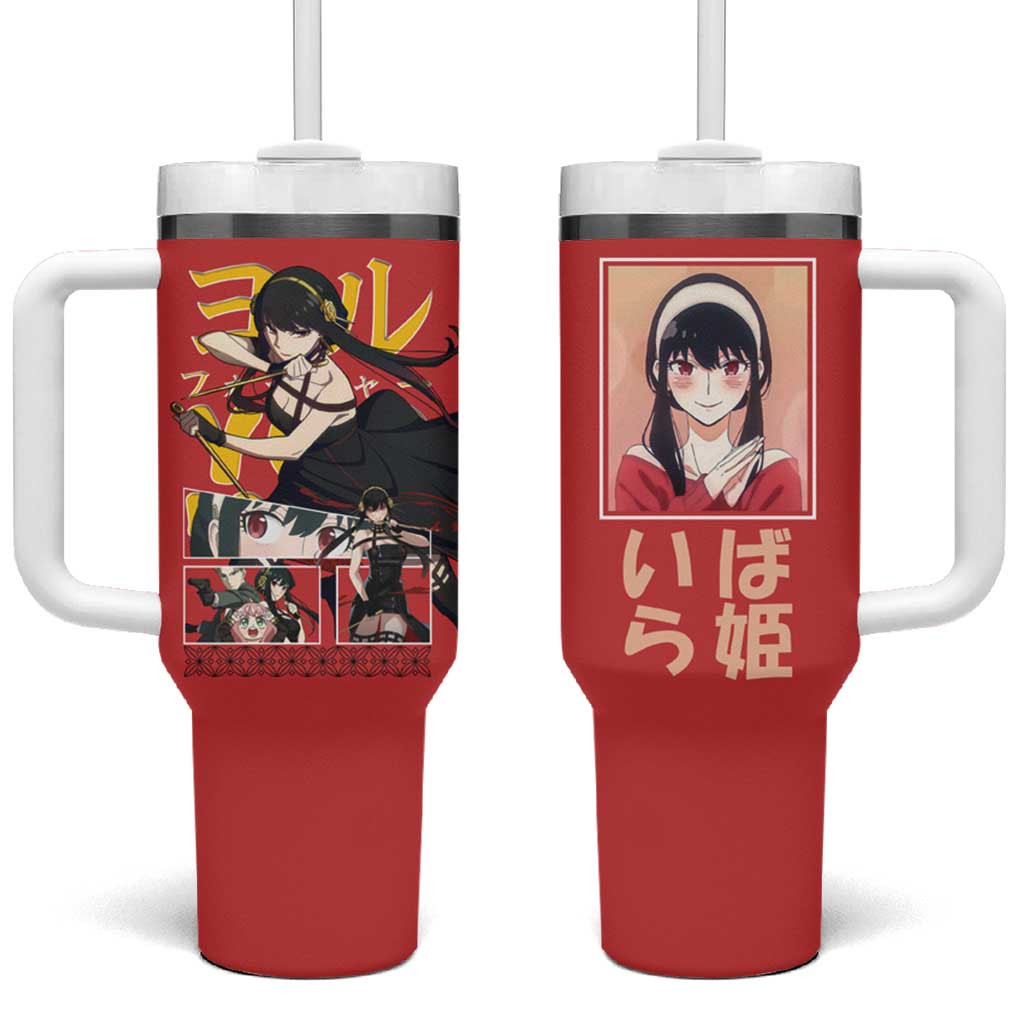 Yor Forger Spy X Family Tumbler With Handle With Red Assassin Theme